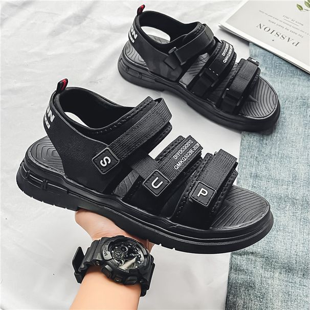 Cross-Border Summer New Mesh One-Strap Casual Sandals Men's Trendy Fashion Outdoor Sports Beach Shoes_vogvips.com