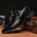 Euro Step Men's Casual Leather British Oxford Business Pointed Large Size Formal Wedding Shoes Wear-resistant Non-slip_vogvips.com