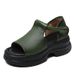 DRKANOL 2026 Summer Shoes Women Thick Heel New Design Hook&Loop Genuine Leather Open Toe Casual Platform Sandals Ladies_vogvips.com