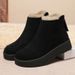 Winter New Short Boots With Fleece, Warm Thick Sole, Non-Slip Fashionable Versatile Women's Cotton Boots,_vogvips.com