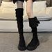Two-Way Fold Thick-Soled Long For Women 2024 Winter New Chunky Heel Over-the-Knee Riding Boots Spring Autumn Style_vogvips.com