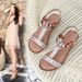 Sandals Women's Ladies Shoes Bohemian Style T-line With Rhinestone Wedge Heel Sandals, Oversized Sandals_vogvips.com