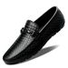 Spring And Summer White Lazy Bean Men's English Casual Leather Shoes Office BusinessToe Layer Cowhide_vogvips.com