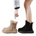 Women's Snow Warm Martin 2025 New Autumn Winter Versatile Thickened Short Boots Fleece Lined Cotton Shoes_vogvips.com