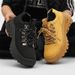 2024 Spring Autumn New Men's Black And Yellow Martin Boots Casual Versatile Sports Thick Heel Round Toe Front Lace-up_vogvips.com