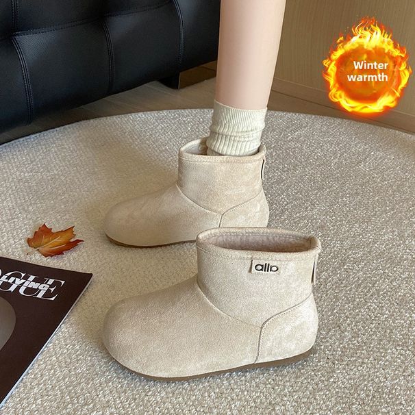 Korean Style Candy Color! Little Potato Snow For Women 2025 Winter New Flat Furry Lined Short Boots_vogvips.com