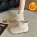 Korean Style Candy Color! Little Potato Snow For Women 2025 Winter New Flat Furry Lined Short Boots_vogvips.com