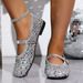 Women's Casual Loafers With Glitter Detailing Round Toe Slip-On Comfortable Soft Sole Mary Jane Flats For Everyday Wear_vogvips.com