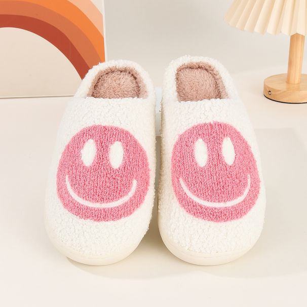Cute Smiling Face Thickened Warm Cotton Slippers_vogvips.com