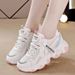 Dad Shoes Women's Platform Mesh Heightening Little White Shoes Casual Breathable Student Sports Shoes_vogvips.com