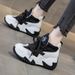 Inner Heightening Dad Shoes Women's Leather Thick-soled Breathable Mesh Casual Sports Shoes_vogvips.com