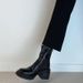 Lan Cabinet Version ~ Petite Thick-Soled Height-Increasing Slim For Women Martin British Style Round Toe Chunky Heel_vogvips.com
