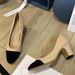 In-Stock Genuine Leather New-Style Women's Spring Shoes, Versatile Color-Blocked High-Heeled Closed-Toe Sandals With_vogvips.com