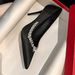 French Black High Heels For Women In The Spring Of 2025, With Rhinestone Edging, Shallow Mouth, Pointed, Sexy, Thin_vogvips.com