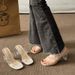 Stunning French-style Rhinestone Transparent High-heeled Women, Summer Chunky Heel 2025 New Crystal Strap Sandals For_vogvips.com