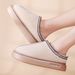 Winter Home Ethnic Style Half Shoes Large Size Women's Cotton Fleece Lined Thickened Slippers_vogvips.com