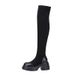 S529-1 Huiliya Petite Thick-Soled Round-Toe Fashion 2025 Korean Version Fashionable Comfortable Stretch Slim Boots For_vogvips.com
