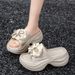 2026 New EVA Thick-Soled Height-Increasing 6cm Slip-On Sandals With Bow Decoration For Women, High-End Comfortable_vogvips.com