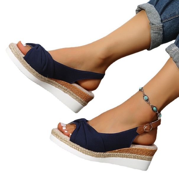 Women's Shoes New Spring And Summer Wedge Heel Thick Bottom Round Head Round Head Outing Women's Large Size_vogvips.com