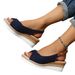 Women's Shoes New Spring And Summer Wedge Heel Thick Bottom Round Head Round Head Outing Women's Large Size_vogvips.com