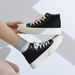 Canvas Female Students, High Cut Thick Soled Big Toe For Women, Korean Version Versatile Casual Original Style Street_vogvips.com