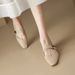 wangjia Wangjia Super Comfortable Genuine Leather Square Toe Shallow Mouth Single For Women Spring New Versatile Chunky_vogvips.com