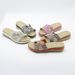 MS Women's Open-Toe Sandals With Rhinestone & Pearl Decorations - Comfortable Mid-Heel Slide Flip Flops For Summer, Casual Wear, Black/Brown_vogvips.com
