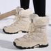 2021 Cross Border Winter New High Top Cotton Shoes Outdoor Women's Comfortable Snow Boots Thick Bottom Thickened Velvet Women's Shoes_vogvips.com