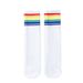Fashion Socks For Children White Colorful Rainbow Striped Mid Tube Cotton Socks Hip Hop Style Matching Socks Student Performance Socks_vogvips.com