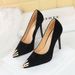3266-2 European And American Style Waterproof Platform High-heeled With Metal Pointed Toe, Thin Shallow Cut, Ultra-high_vogvips.com