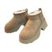 Women's Fashion Winter Boots With Faux Fur Lining, Slip-Resistant Rubber Sole, Round Toe & Buckle Detail, Casual Thick Platform Shoes For Daily Wear_vogvips.com