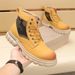 European Style Martin For Men 2025 New Retro Short Cow Suede Work Soft Sole Height Increasing Yellow Boots_vogvips.com