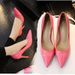 Nude Patent Leather Women's Low Cut High Heels Stiletto Mid Heel Sexy Black Pointed Toe Professional Work Shoes_vogvips.com