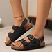 SHLIANG Casual Summer Slip-On Women's Sandals Buckle Retro Large Size Beach Shoes With Strap Comfortable Flat Footwear Y0614_vogvips.com