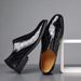 Unbeatable Quality Stone Patterned Casual Leather Fashionable Plus Size Breathable Sleeve For Men, Black Shoes_vogvips.com