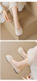Square Head Single Shoes Women's Flat Bottom One Pedal Retro Grandma Shoes Soft Sole Shallow Mouth Commuting Women's Shoes_vogvips.com