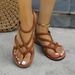 Women's Shoes Spring And Summer Large Size Women's Flat Sandals Simple Fashion Clip Toe Strap Sandals_vogvips.com