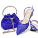 Plus-size pointed women's shoes back empty plated heel + Rhinestone bucket handbag_vogvips.com
