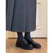 Cowhide Version~ Genuine British Style Thick-Soled Loafers For Women Versatile Commuting Round-Toe Retro Chunky Heel_vogvips.com