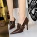 958-2 Women's Wine Cup Super High Heels Pointed Belt Buckle Decoration Single Deep Mouth Shoes_vogvips.com
