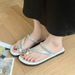 Women's Sparkly Rhinestone Slippers Summer Wear Slip-On Sandals Fashion Versatile Beach Shoes For Skirts_vogvips.com