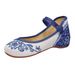 Ethnic Style Embroidered Low Heel Buckle Women's Single Shoe Dance Shoes, Cow Tendon Sole Cloth Shoes_vogvips.com
