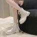 Martin For Women 2023 Autumn Winter New British Style Fleece Lined Thickened Fashion Thick Sole Motorcycle Snow Short_vogvips.com