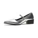 Women's Lambskin Retro Mary Jane Shoes Pointed Toe Soft Leather Single Strap Low Mouth Chunky Heel High Heels Commuting Footwear_vogvips.com