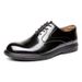 British Style 2025 New Glossy Business Casual Shoes For Men's Formal Wear, Atent Leather Round Toe Oxford Shoes, Lace_vogvips.com