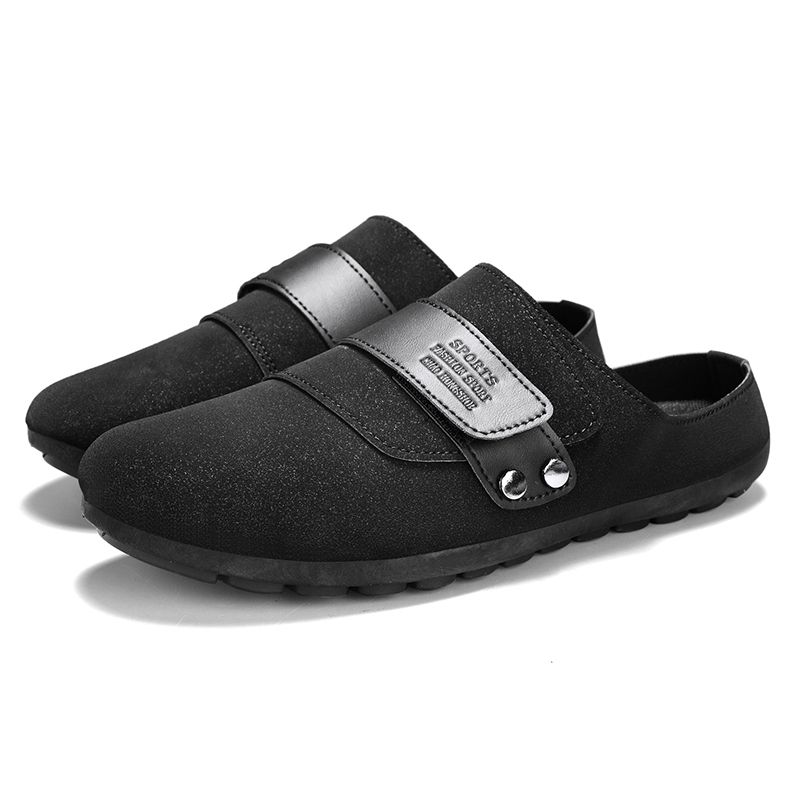2025 New Suede Fashion Footbed Beach Soft Cork Nonslip Men Clogs Slippers With Arch Support_vogvips.com