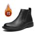 European Warm Series Martin Short Cowhide Round Toe Zipper Leather Mid-Calf Trendy Korean Boots Men's British Style_vogvips.com