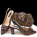 Pointed Fashion Shoe Set, Women's High Heels, Single Shoes, Back Empty Sandals/diamond Flower Matching Bag_vogvips.com