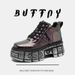 Heavy Metal Dark Rock Locomotive Boots Old Rivets Heightened Thick-soled Boots Thick-soled Heightened Cyberpunk Short Boots_vogvips.com