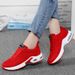 Women's Breathable Mesh Air Cushioned Sports Shoes, Lightweight Flat Training Shoes With Straps, Shock-absorbing And Anti Slip Sports Walking Shoes_vogvips.com